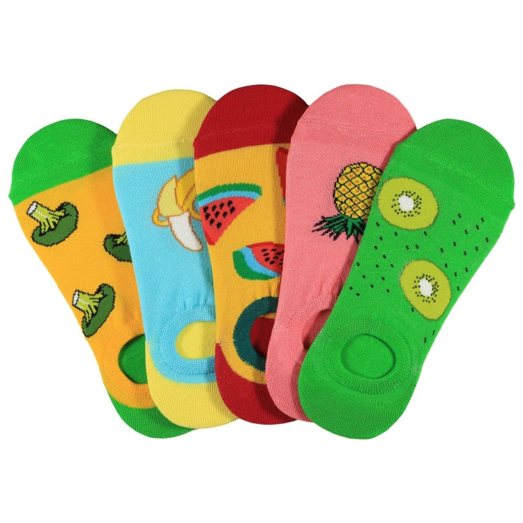 3 Pairs Summer Happy Fruit Fashion Sailboat Socks, Size:EUR 39-44