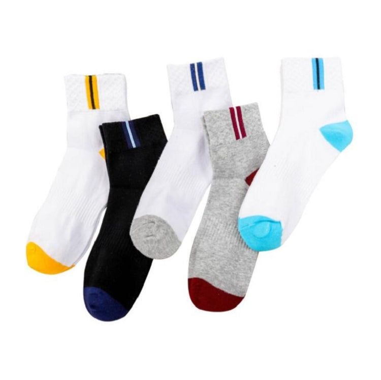 5 Pairs Men Cotton Socks Hollow Breathable Tube Sock