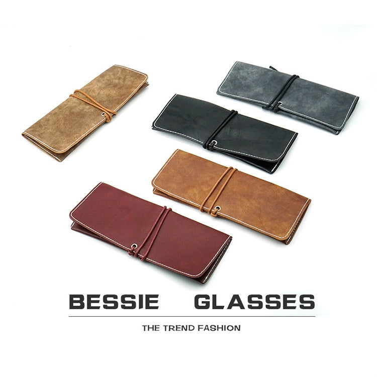 Retro Leather Sunglasses Case Handmade Soft Eyeglasses Protector Bag
