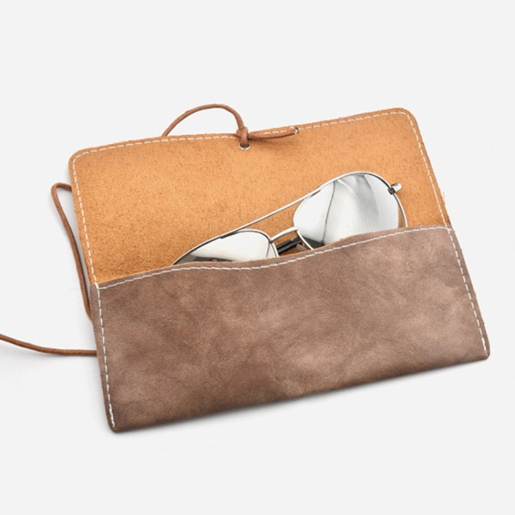 Retro Leather Sunglasses Case Handmade Soft Eyeglasses Protector Bag