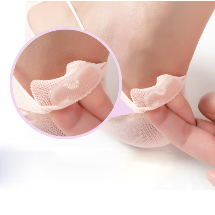 5 Pairs Solid Color Mesh Antiskid Low Cut Five Finger Toe Socks Women Breathable Invisible Sock, Size:One Size