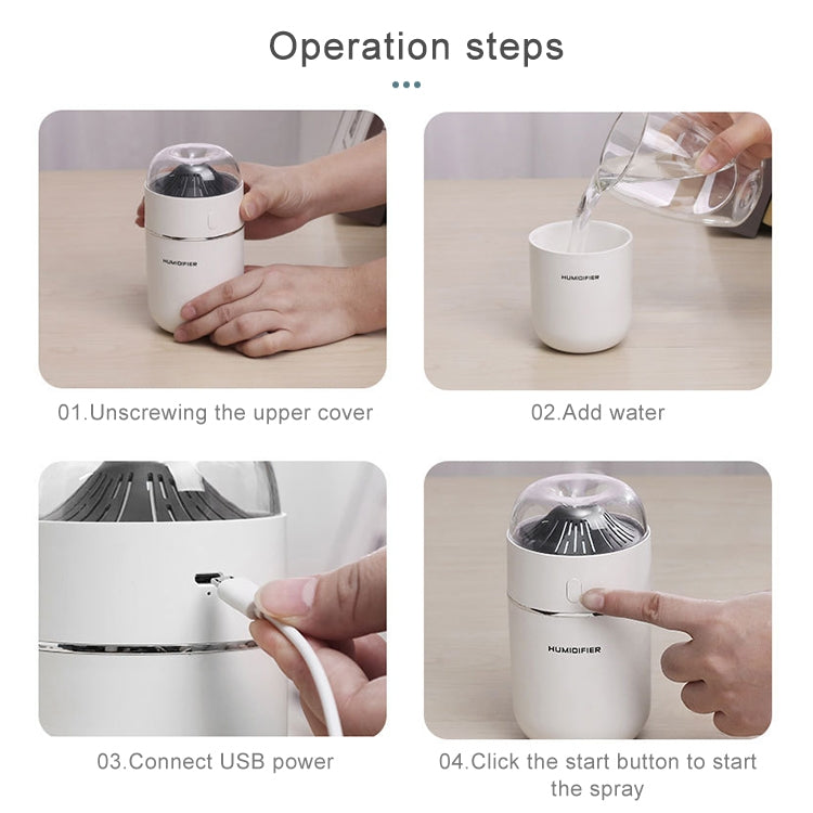 Small Volcano Shape Air Humidifier Mini USB Car Household Mute Spray Humidifier