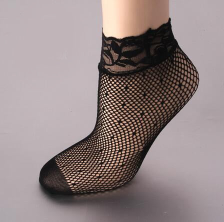 Sexy Black Sock Women Girls Ladies Soft Lace Short Ankle Socks Fishnet
