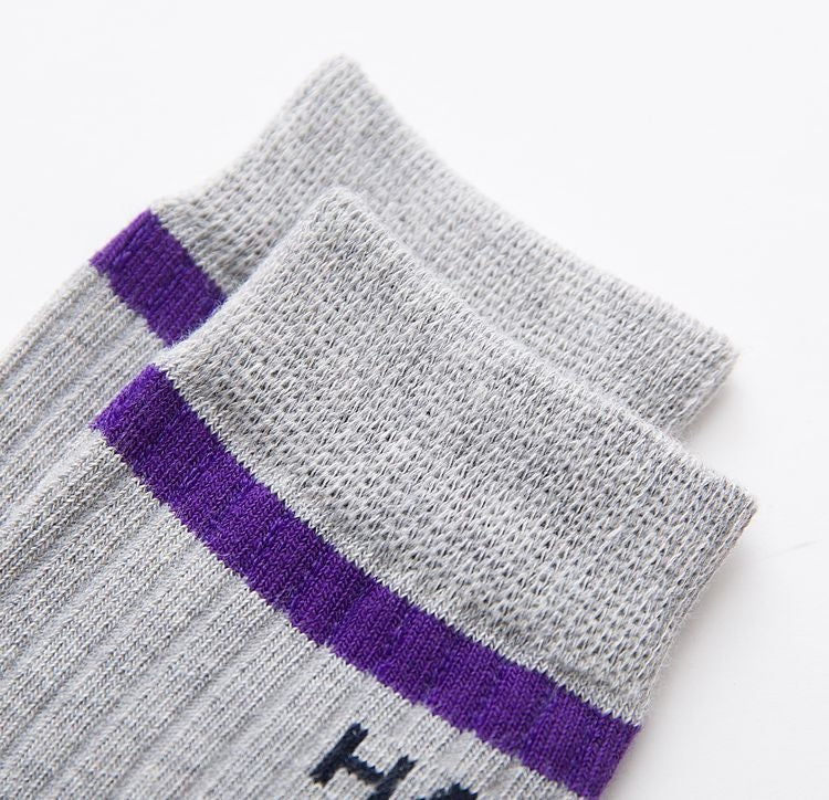 Autumn Casual Fashion Cotton Striped Letter Socks, Size:One Size