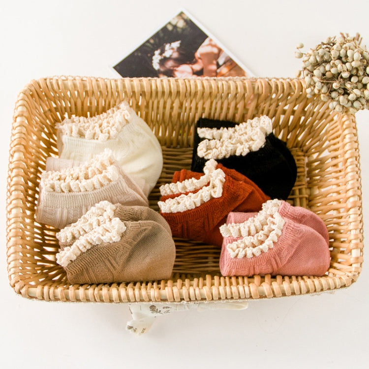 Retro Solid Color Sweet Style Lace Women Soft Cozy Socks, Size:One Size