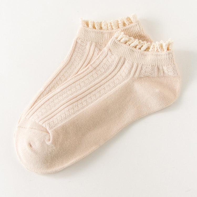 Retro Solid Color Sweet Style Lace Women Soft Cozy Socks, Size:One Size