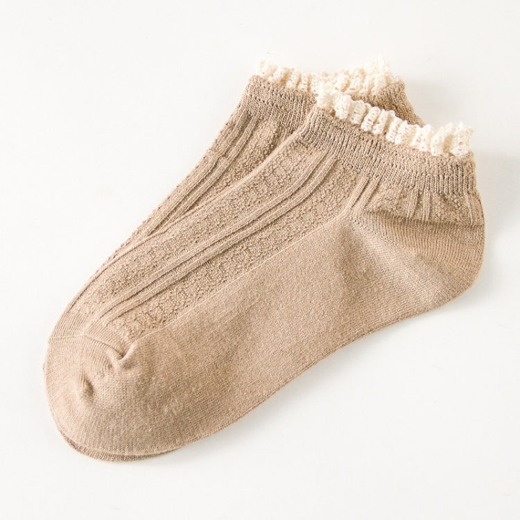 Retro Solid Color Sweet Style Lace Women Soft Cozy Socks, Size:One Size