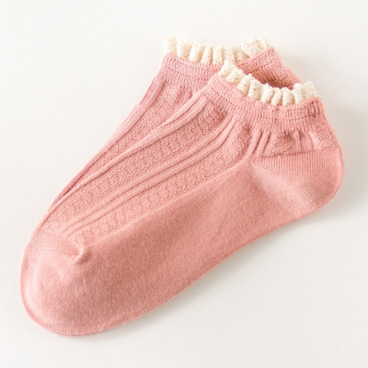 Retro Solid Color Sweet Style Lace Women Soft Cozy Socks, Size:One Size
