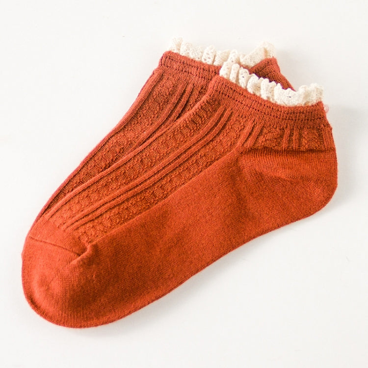 Retro Solid Color Sweet Style Lace Women Soft Cozy Socks, Size:One Size