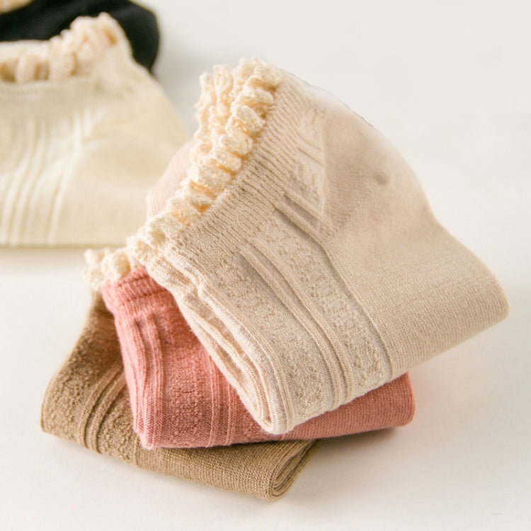 Retro Solid Color Sweet Style Lace Women Soft Cozy Socks, Size:One Size