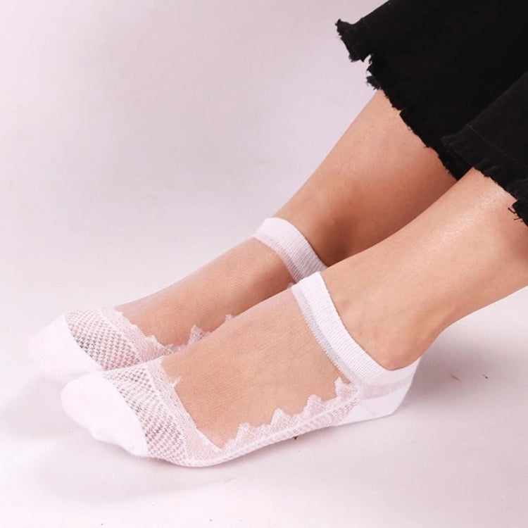 Transparent Breathable Gass Stockings Socks Women's New Retro Card Silk Socks Summer Ladies Ice Socks