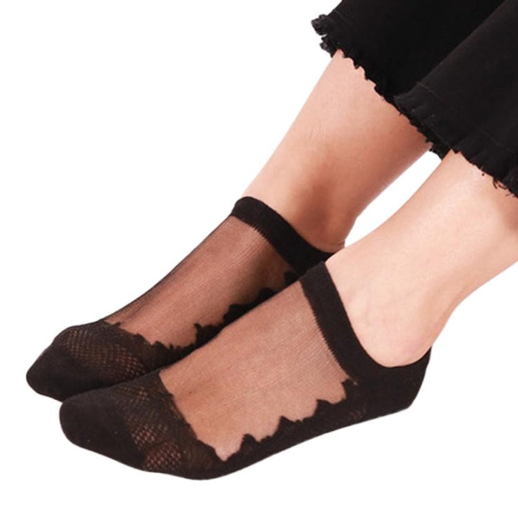 Transparent Breathable Gass Stockings Socks Women's New Retro Card Silk Socks Summer Ladies Ice Socks