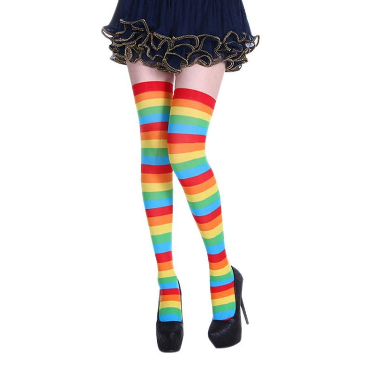 Knee Socks Sexy Slim Striped Long Socks Christmas Halloween Easter Ball Party Knee High Socks