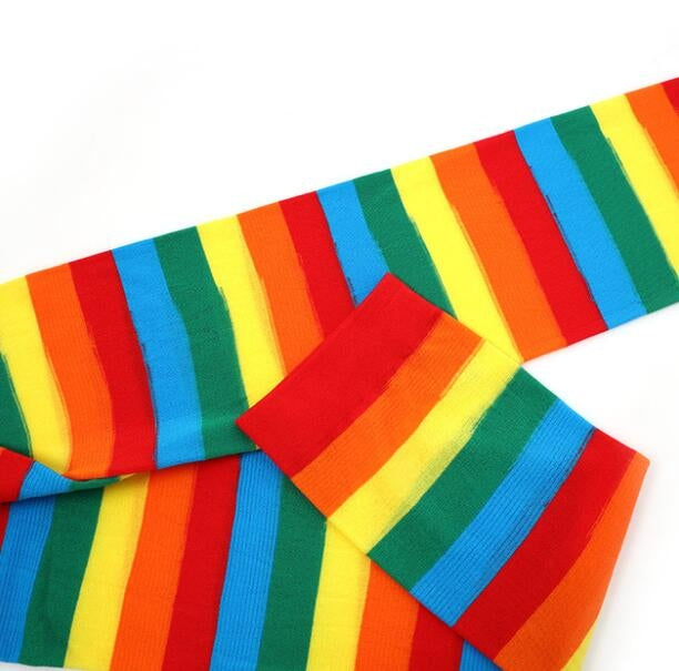 Knee Socks Sexy Slim Striped Long Socks Christmas Halloween Easter Ball Party Knee High Socks