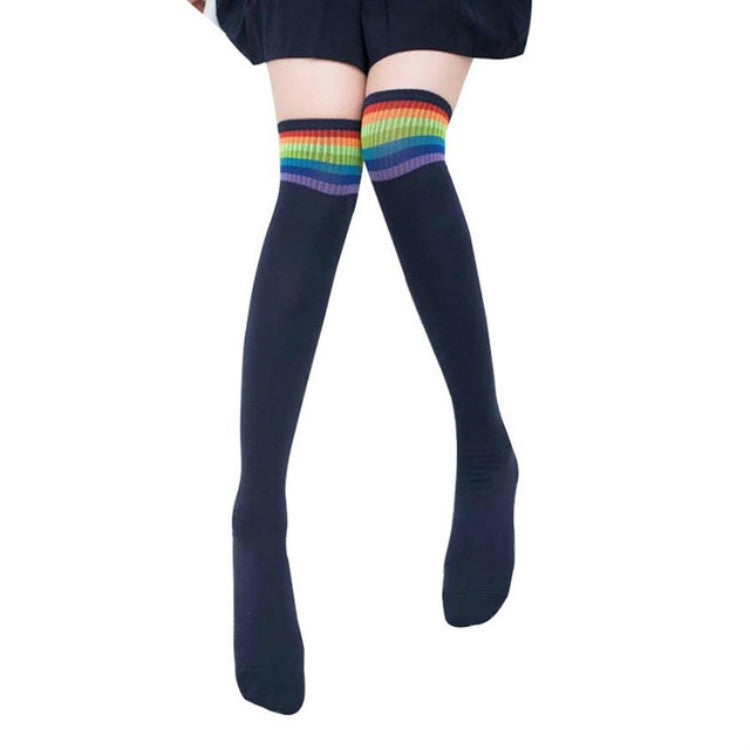 Color Striped Socks Student Cotton High Knee Socks