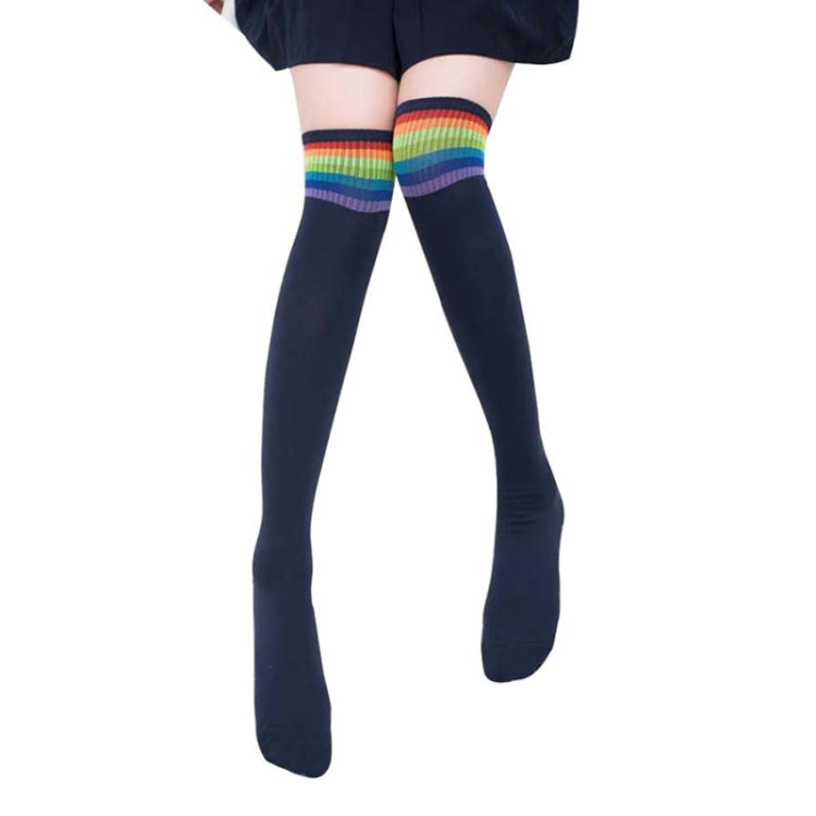 Color Striped Socks Student Cotton High Knee Socks
