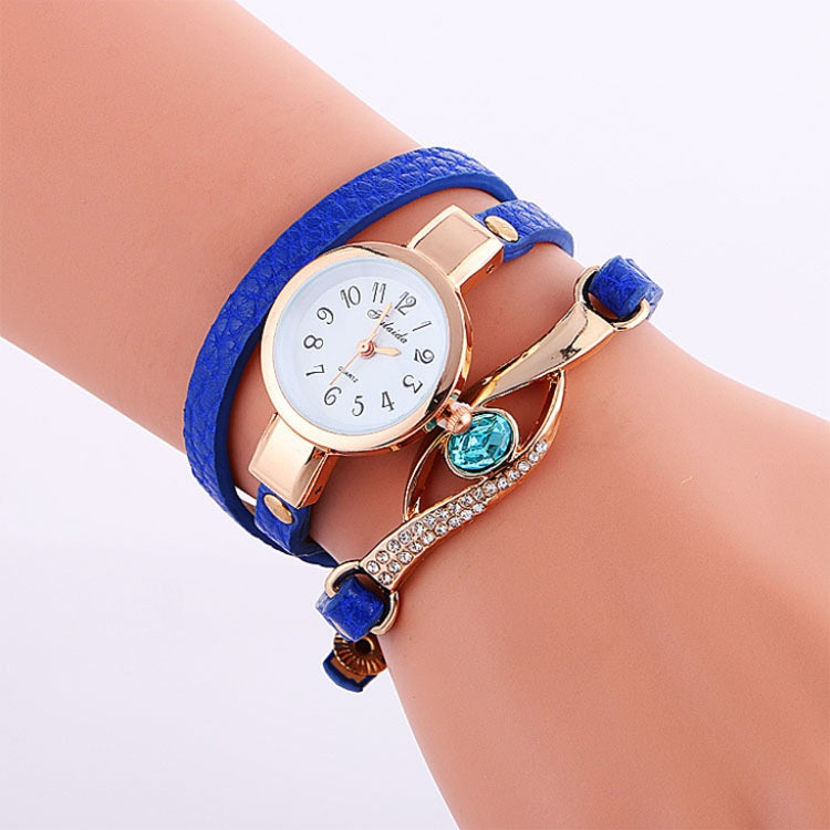 3 PCS Eye Shape Gemstone Bracelet Watch for Women