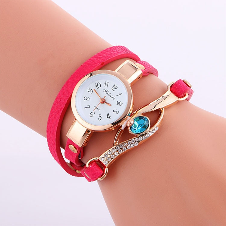 3 PCS Eye Shape Gemstone Bracelet Watch for Women