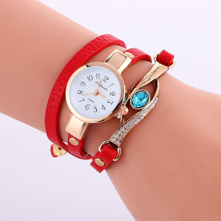 3 PCS Eye Shape Gemstone Bracelet Watch for Women