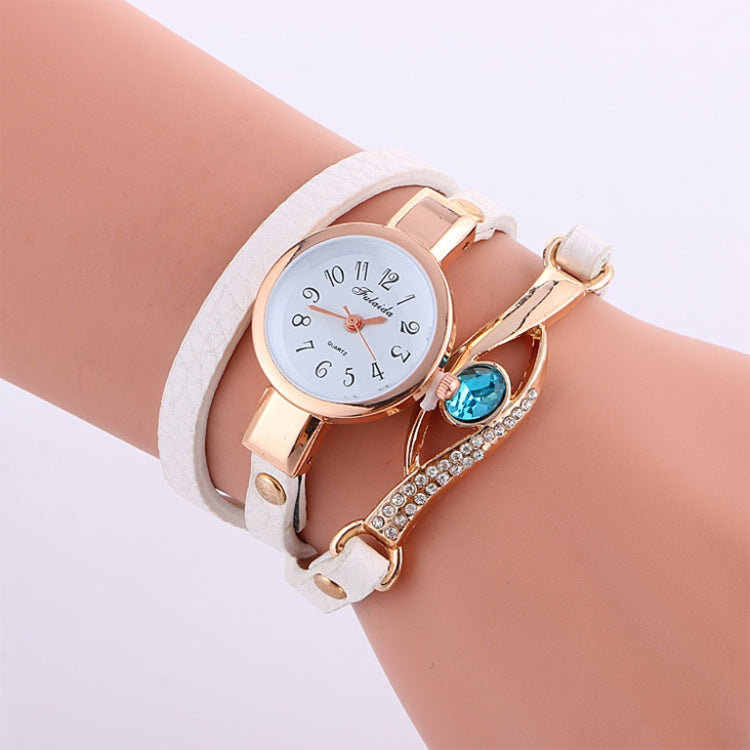 3 PCS Eye Shape Gemstone Bracelet Watch for Women