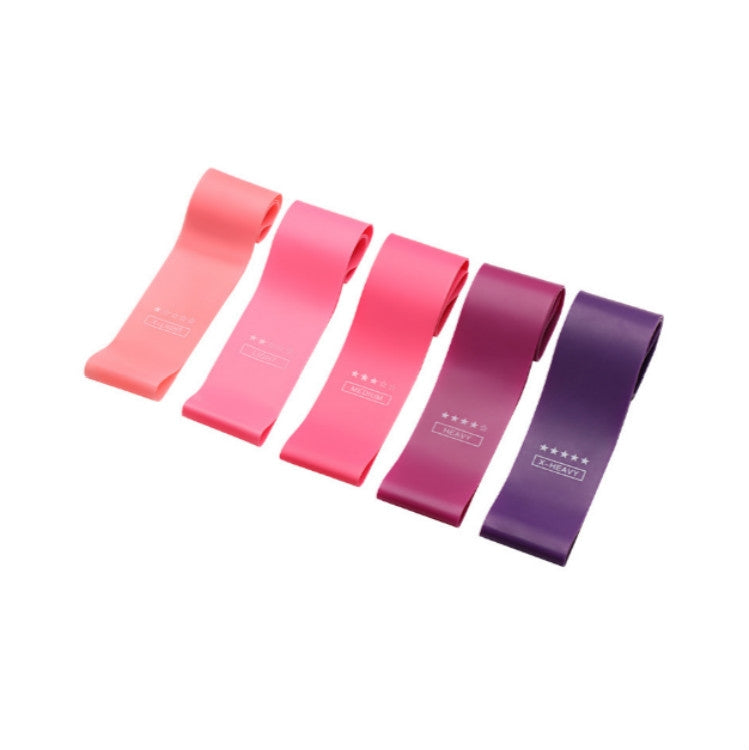 5 in 1 Strength Gradient Latex Elastic Ring Resistance Band Set