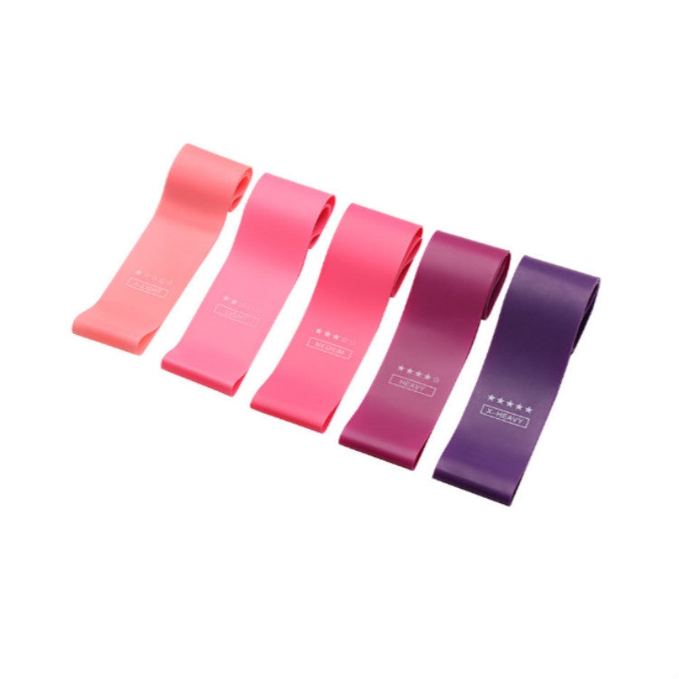 5 in 1 Strength Gradient Latex Elastic Ring Resistance Band Set