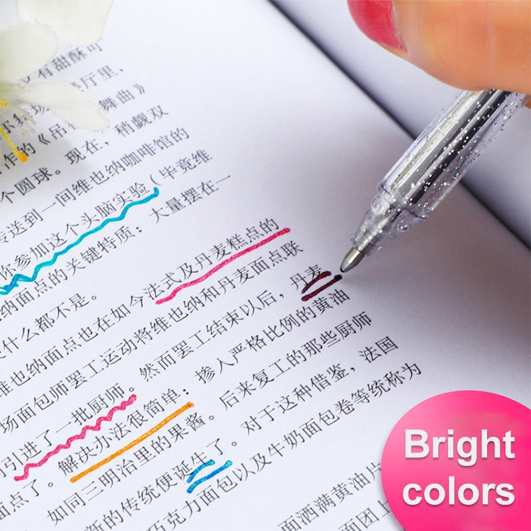 3 PCS Simple Flash Color Student Writing Neutral 0.5mm Hand Account Marker
