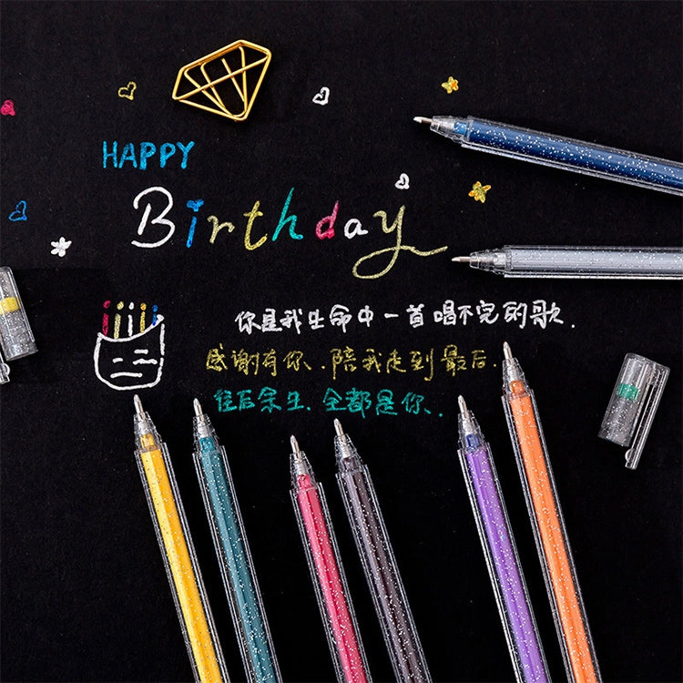 3 PCS Simple Flash Color Student Writing Neutral 0.5mm Hand Account Marker