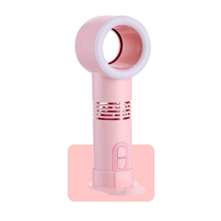 Handheld Portable Multi-function Beauty Lamp Mini Leafless Fan(Pink)