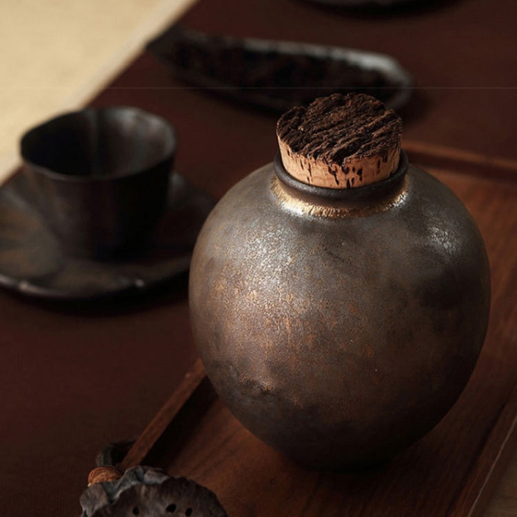 Gilt Ceramic Tea Pot Household Sealed Storage Tank