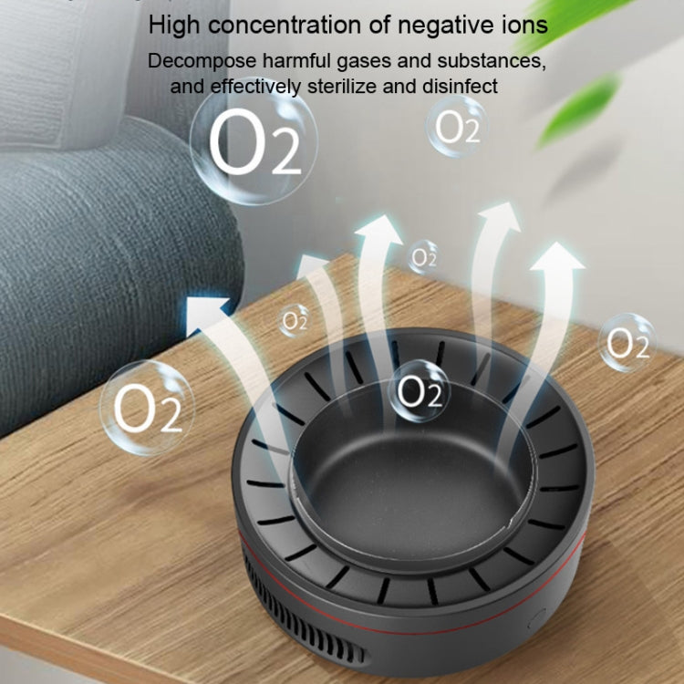 Multifunctional Ashtray Negative Ion Intelligent Air Purifier PM2.5 Home Car Smart Air Freshener Air Cleaner(Black)
