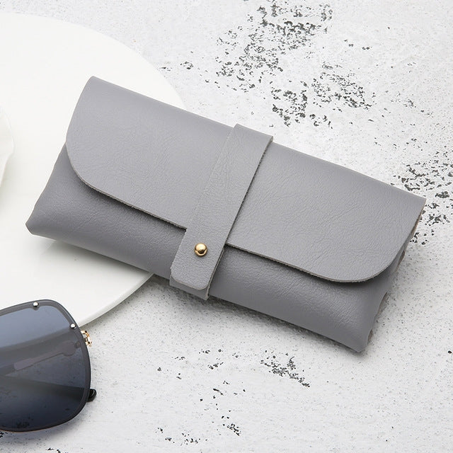 Fashion Portable Glasses Case Magnetic PU Leather Foldable Glasses Box for Eyeglass Oversize Sunglasses