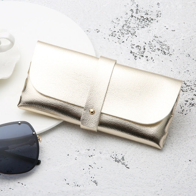 Fashion Portable Glasses Case Magnetic PU Leather Foldable Glasses Box for Eyeglass Oversize Sunglasses