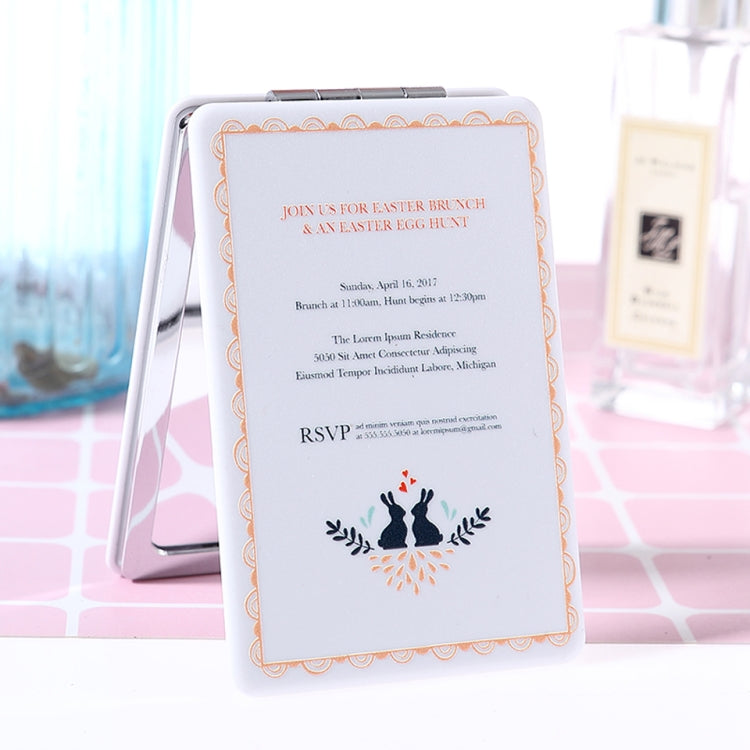 Double Sided Folding Square Cosmetic Mirror Portable Small Flip Mirror