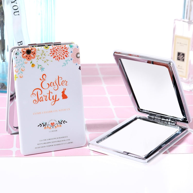 Double Sided Folding Square Cosmetic Mirror Portable Small Flip Mirror