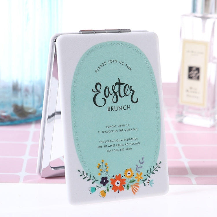 Double Sided Folding Square Cosmetic Mirror Portable Small Flip Mirror