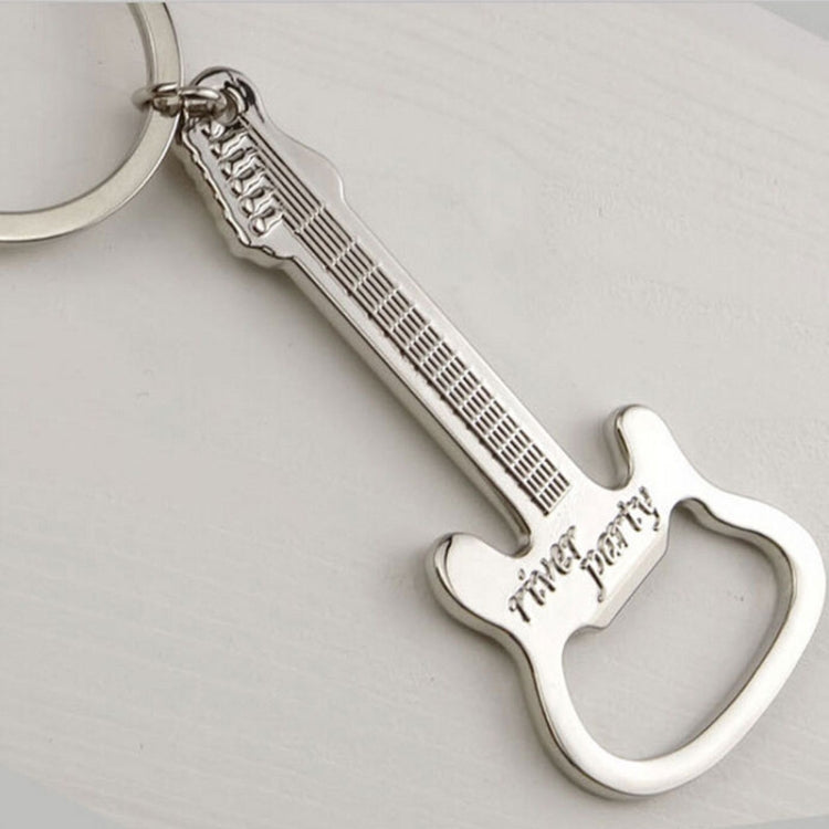 2 PCS Zinc Alloy Beer Guitar Bottle Opener Keychain Keyring Key Chain