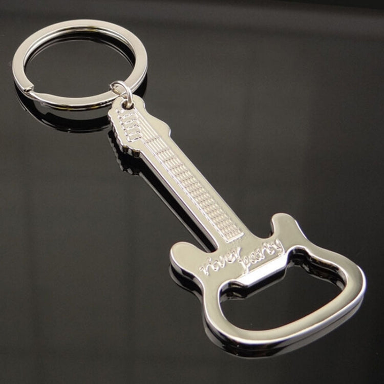 2 PCS Zinc Alloy Beer Guitar Bottle Opener Keychain Keyring Key Chain