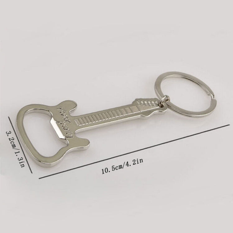 2 PCS Zinc Alloy Beer Guitar Bottle Opener Keychain Keyring Key Chain