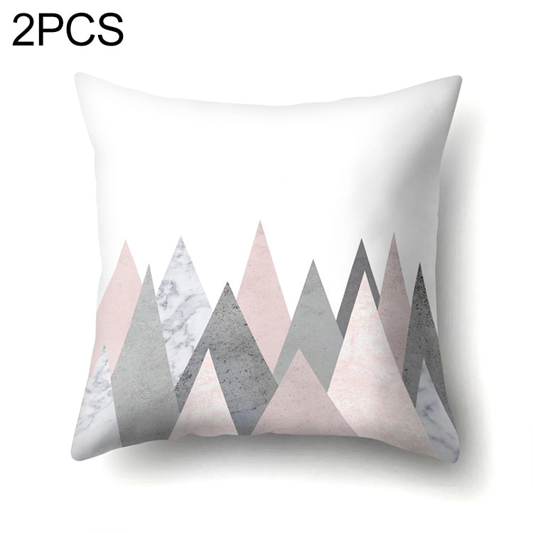 2 PCS Pink Geometric  Pillow Case Waist Square 45cm*45cm Decorative Pillowcases Patterned graphic pillowcase