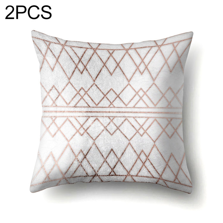 2 PCS Pink Geometric  Pillow Case Waist Square 45cm*45cm Decorative Pillowcases Patterned graphic pillowcase