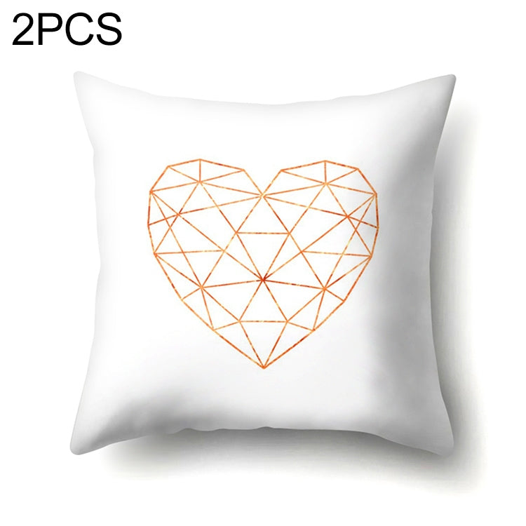 2 PCS Pink Geometric  Pillow Case Waist Square 45cm*45cm Decorative Pillowcases Patterned graphic pillowcase