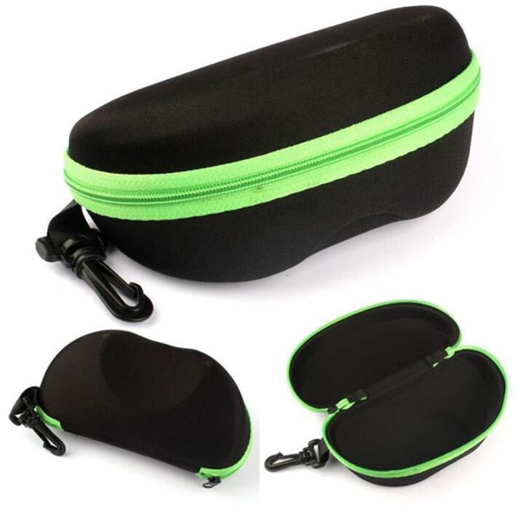 2 PCS Portable Zipper Eye Glasses Sunglasses Eyewear Shell Hard Case Protector Box, Random Color Delivery