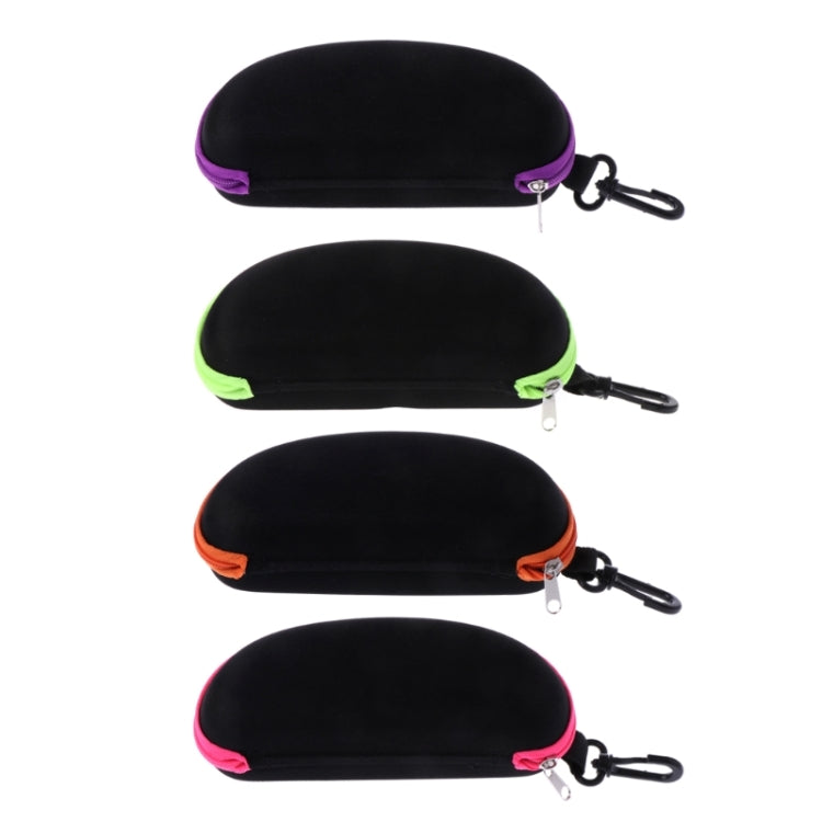 2 PCS Portable Zipper Eye Glasses Sunglasses Eyewear Shell Hard Case Protector Box, Random Color Delivery