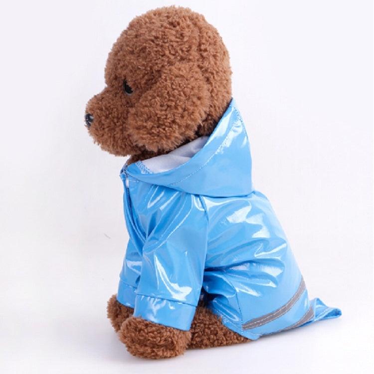 Pet Raincoat Cat Clothes PU Reflective Dog Hooded Raincoat, Size:M