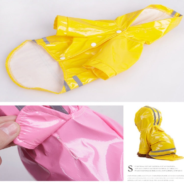 Pet Raincoat Cat Clothes PU Reflective Dog Hooded Raincoat, Size:M
