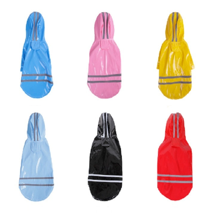 Pet Raincoat Cat Clothes PU Reflective Dog Hooded Raincoat, Size:XL