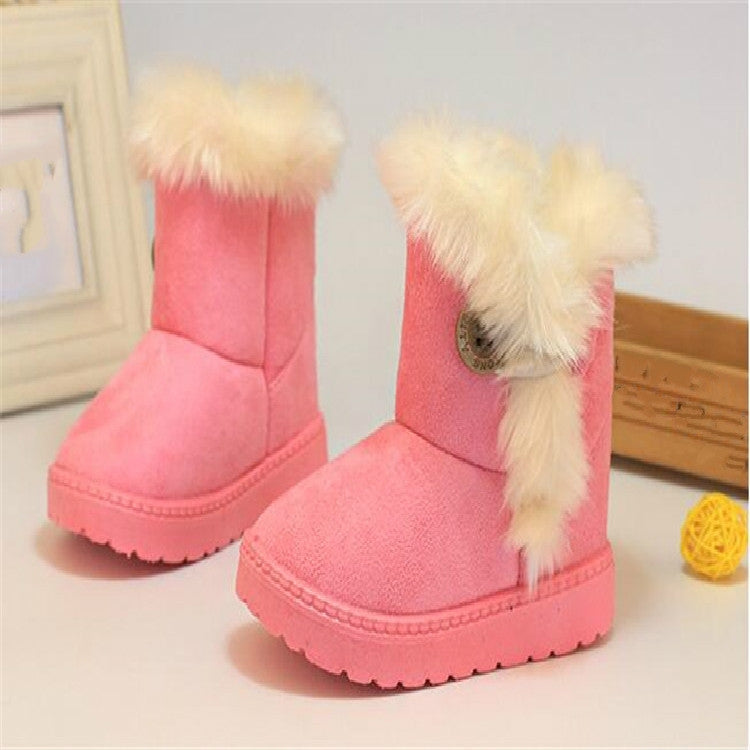 Children Snow Boots Thick Warm Shoes Suede Buckle, Size:33