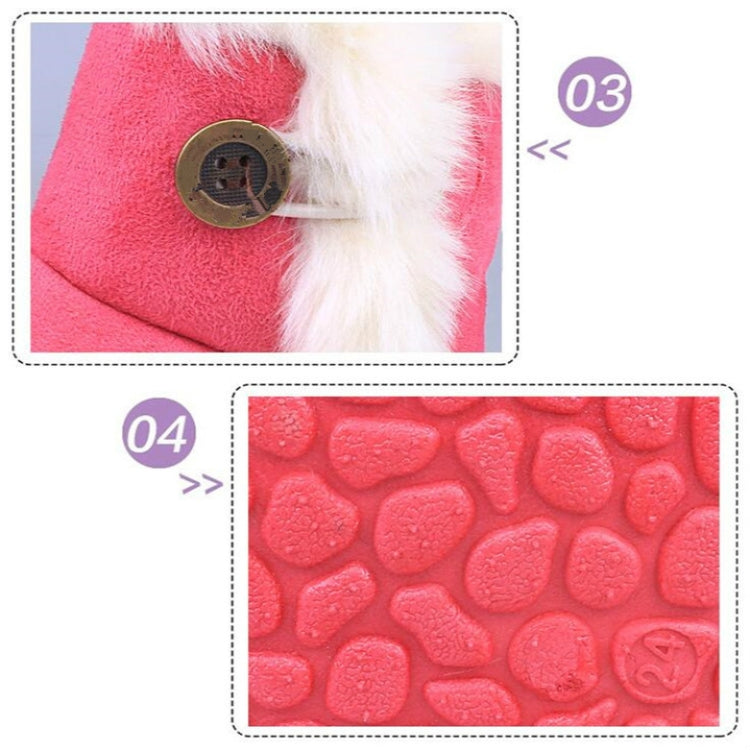 Children Snow Boots Thick Warm Shoes Suede Buckle, Size:33