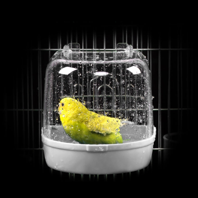 Parrot Bird Bathtub Pet Standing Bin Wash Space Parrot Bathing Supplies(White)